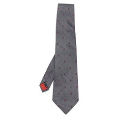 S.T. Dupont Charcoal Grey Jacquard Silk Tie