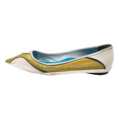 Dior Multicolor Fabric And Leather Ballet Flats Size 36