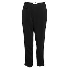 Zimmermann Black Crepe Velvet Trim Detail Tapered Trousers M