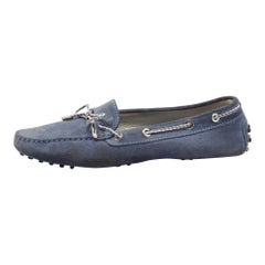 Tod's Blue Suede Gommini Driving Loafers Size 40