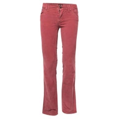 D&G Red Corduroy Low Rise Boot-Cut Tight Fit Pants S Waist 29"