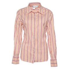 Max Mara Multicolor Striped Cotton & Silk Button Front Shirt M