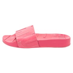 Jimmy Choo Pink Rubber Flat Slides Size 38