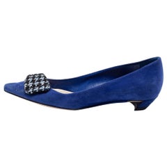 Dior Blue Suede Ballet Flats Size 35.5