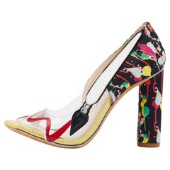 Sophia Webster PVC And Fabric Party Like Pollock Peep Toe Pumps Size 36