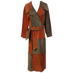 Retro Christian Dior Patchwork Suede Trenchcoat circa 1980s