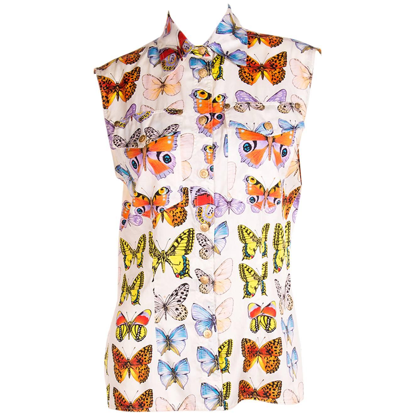 Gianni Versace S/S 1995 Butterfly Print Top