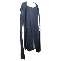 Robe longue en laine grise Yves Saint Laurent par Stefano Pilati