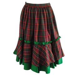 1980s Christian Dior Tartan Skirt