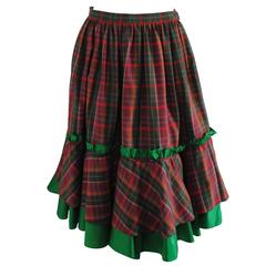 1980s Christian Dior Tartan Skirt 5
