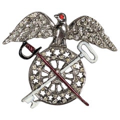 Retro Sterling Heraldic Crest Brooch