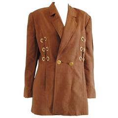 Vintage Louis Féraud Brown Gold hw Jacket