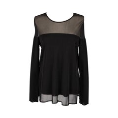 Christian Dior Schwarzes langärmeliges Oberteil aus Mesh