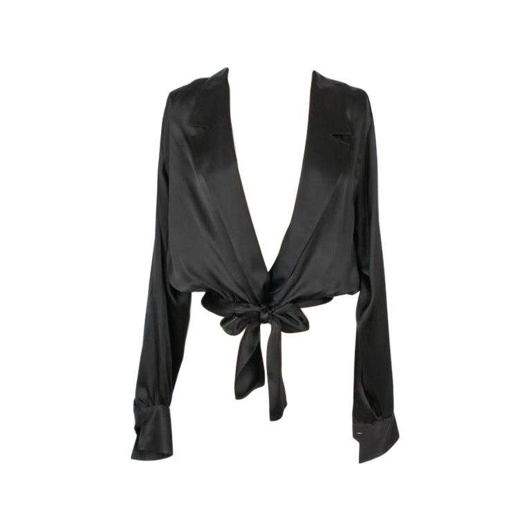 Top in seta nera Chanel