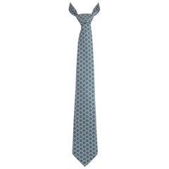 Cravate en soie bleue Hermès