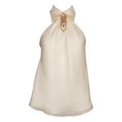 Christian Lacroix White Blended Cotton Top