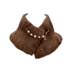 Chanel Brown Rex Rabbit Fur Collar