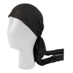 Turbante de muselina de seda negra