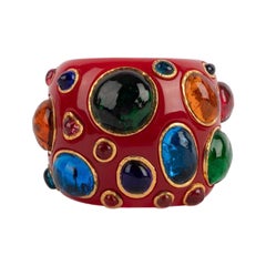Nina Ricci Rotes Manschettenarmband aus Bakelit