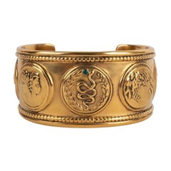 Goossens Beaten Golden Metal Cuff Bracelet