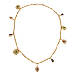 Chanel Collar largo bizantino de metal dorado