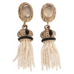 Goossens Light-golden Metal Clip-on Earrings