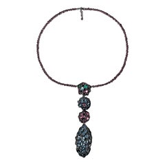 Yves Saint Laurent Dark-silvery Metal Necklace Haute Couture