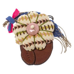 Marni Multicolor Fabric Flower Brooch