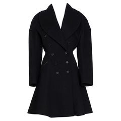 AZZEDINE ALAÏA FW 86 rare and iconic double breast woolen godet coat
