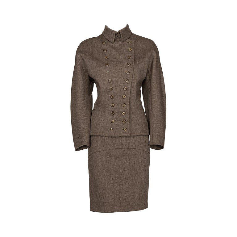 AZZEDINE ALAÏA FW 87 iconic and rare wool tweed set For Sale