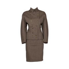 AZZEDINE ALAÏA FW 87 kultiges und seltenes Tweed-Set aus Wolle