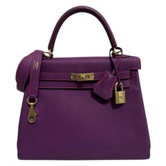 Come nuovo RARO  Hermes Kelly 25 Ordine speciale 1 di 1 Pelle Anemone Togo