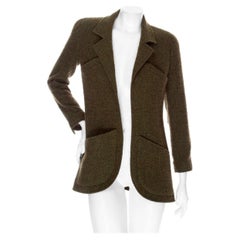 Chanel  Vintage Fall1994 Green Tweed CC Button Jacket