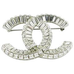 Chanel Gorgeous Crystal Logo Brooch 3