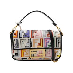 Fendi Baguette Mini Multicolor FF Zucca Canvas Crossbody Bag