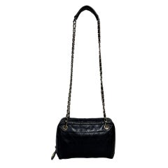 Chanel Mademoiselle Camera Bag Black Double Gold Chain, 1986-1988