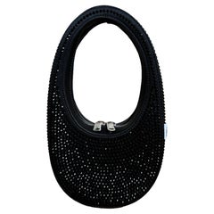 Coperni Synthetic/Strass Crystal-embellished Mini Swipe Bag Black