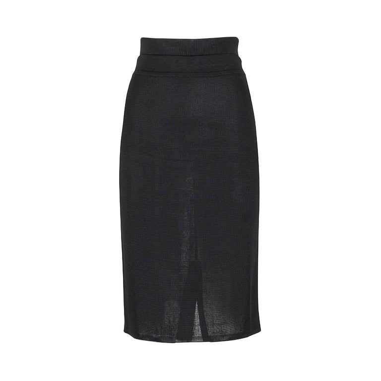 AZZEDINE ALAÏA SS 86 iconic and rare knitted high waist midi skirt