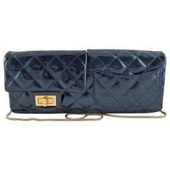 Chanel Reissue Blue Patent Clutch 2 way Serpentine Chain 