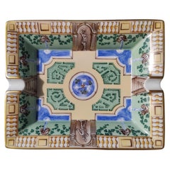 Hermès Paris French Garden Printed Cigar Ashtray Change Tray Porcelain Gold