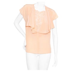 Gucci Vintage Silk Ruffle Detail Top (1970s)