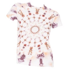 Christian Dior Off White Cotton-Linen Kaleidiorscopic Tie-Dye Print T-Shirt