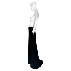 MONIQUE LHUILLIER Langer schwarzer Maxi-Abendrock mit Schleppe