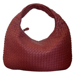 Bottega Veneta Borsa Hobo in pelle Borgogna Media 40cm