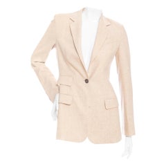 Hermès Sand Cashmere Single-Breasted Blazer