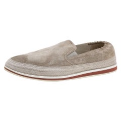 Prada Sport Grey Suede Espadrille Slip On Sneakers Size 42