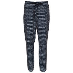 Fin de Semana Max Mara Pantalones Cónicos de Crepé con Estampado de Puntos Negro M