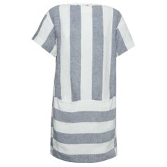 Weekend Max Mara Blue & White Striped Linen Dress M