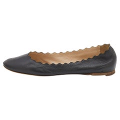 Chloe Black Leather Lauren Ballet Flats Size 37