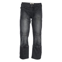 Moschino Jeans Dunkelgrau Denim Schmetterlingsrückendetail Jeans L